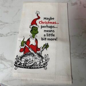 Hobby Lobby Christmas Grinch Kitchen Towel - Red, Green, Black